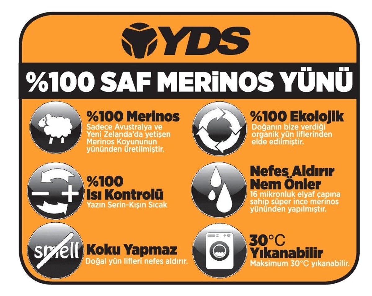 YDS QUIDO YÜN T-SHIRT V YAKA -SİYAH