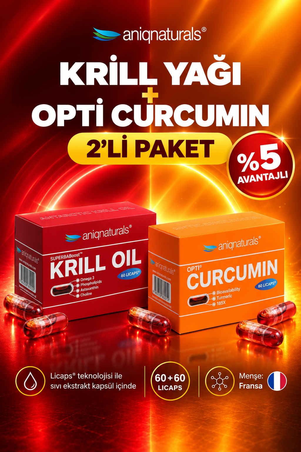 Superba Boost Krill Oil+Opti-Curcumin ® 60 Licaps Glass Jar