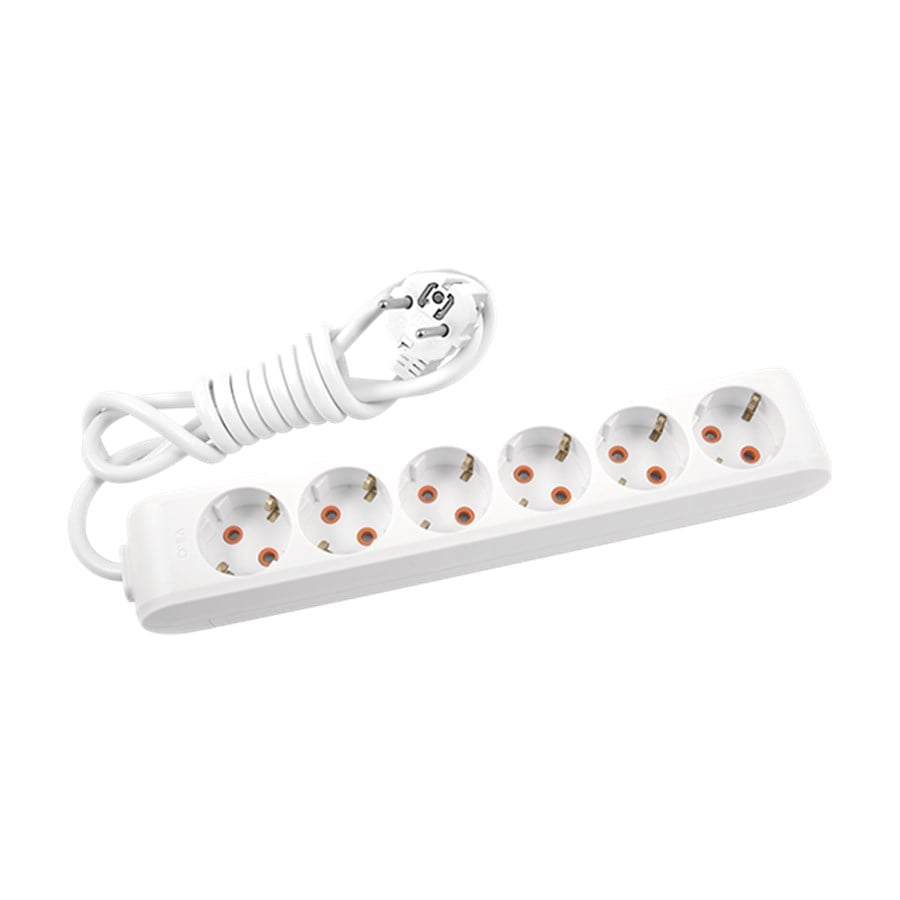 Viko 6'lı Multi-let Kablolu Grup Priz 3 Metre Beyaz