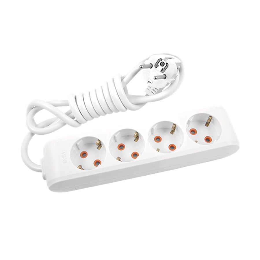 Viko 4'lü Multi-let Kablolu Grup Priz 2 Metre Beyaz