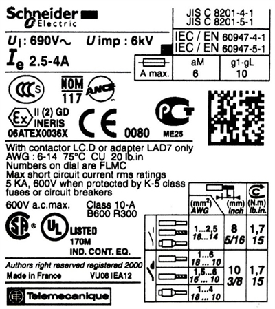 SCHNEIDER LRD-08  2,5-4A Arası Termik Röle