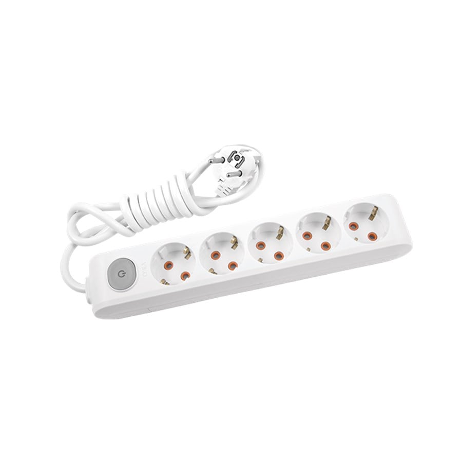 Viko 5'li Multi-let Kablolu Grup Priz 2 Metre Beyaz Anahtarlı