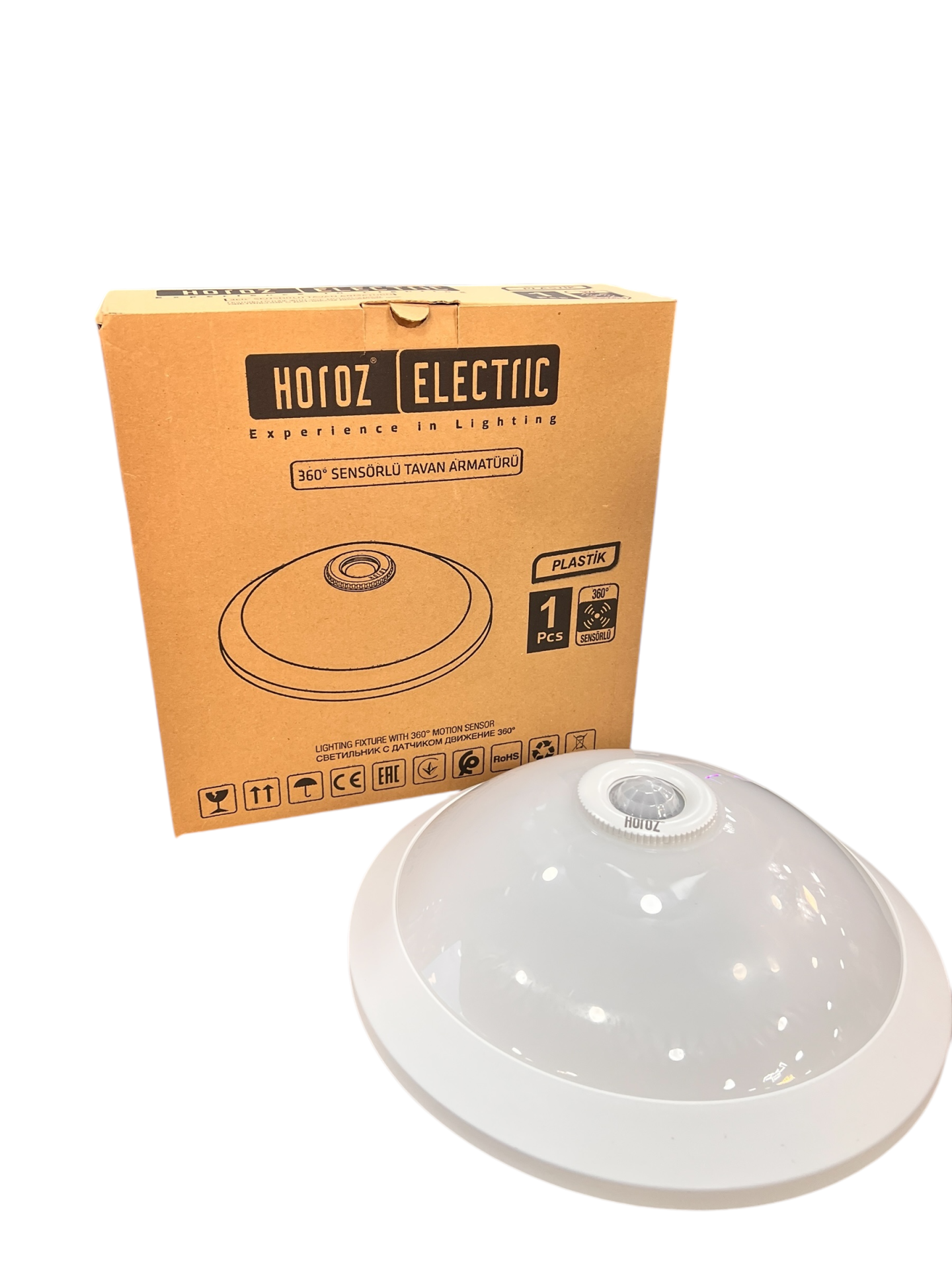 ARMATÜR SENSÖR TAVAN 2XE27 OPAL CAM ( PLASTİK )