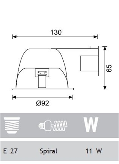 Jupiter JD518 SN  Yatay E27 Duylu Camlı Downlight