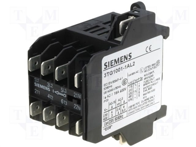 Siemens Kontaktör Mini 3TG1001 4kW 24VAC