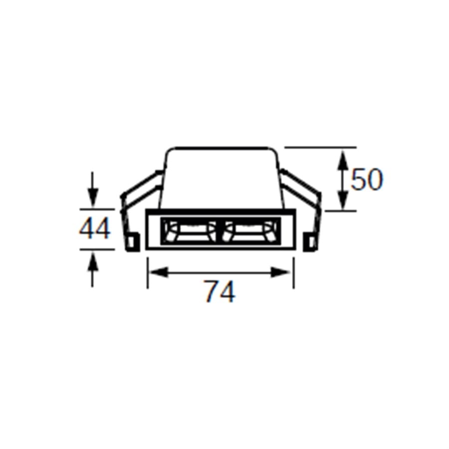 Jüpiter  LS484 2x2W Mini Kare Spot 44x74mm Sıvaaltı 3000K 300LM