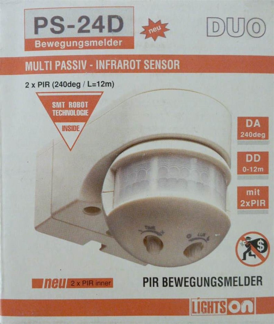 LİGHTSON SENSÖR DUVAR TİPİ  240º PS-24D (SIVA ÜSTÜ)