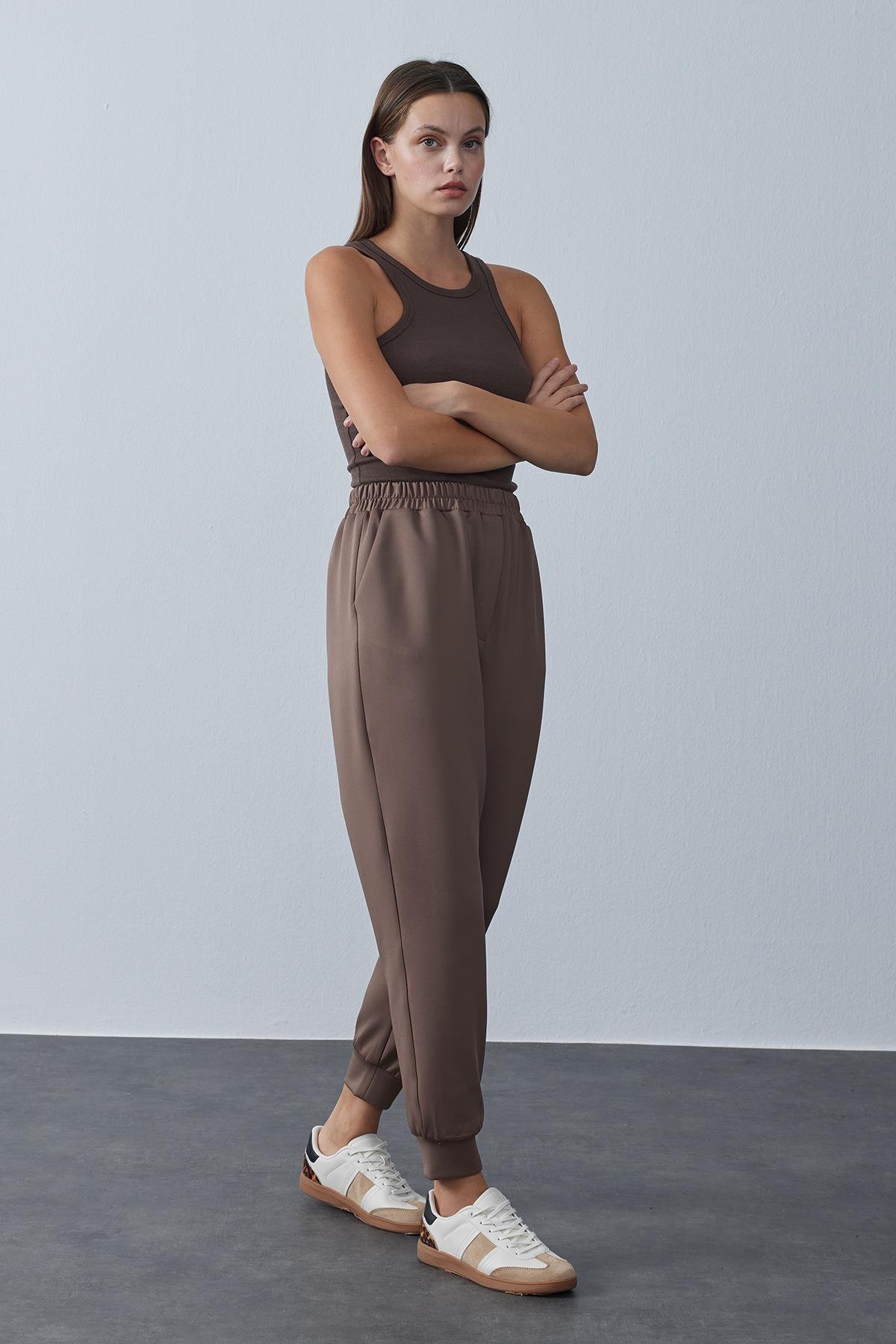 Jogger Model Scuba Pantolon Kahve