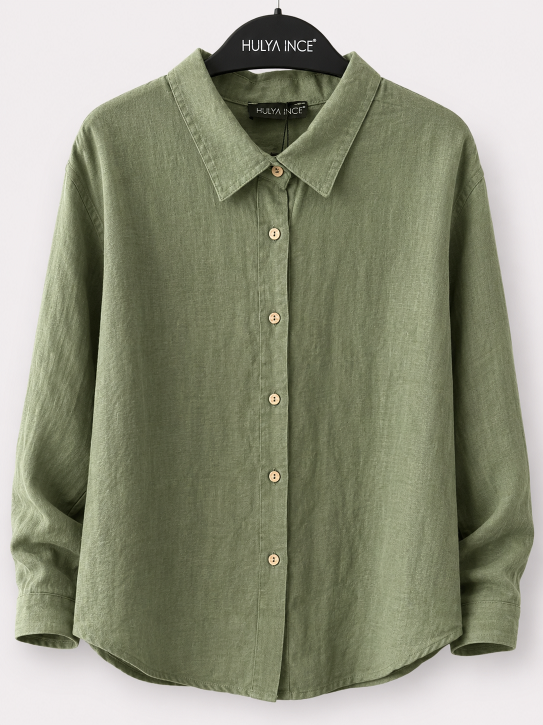 Linen Basic Gömlek Yeşil