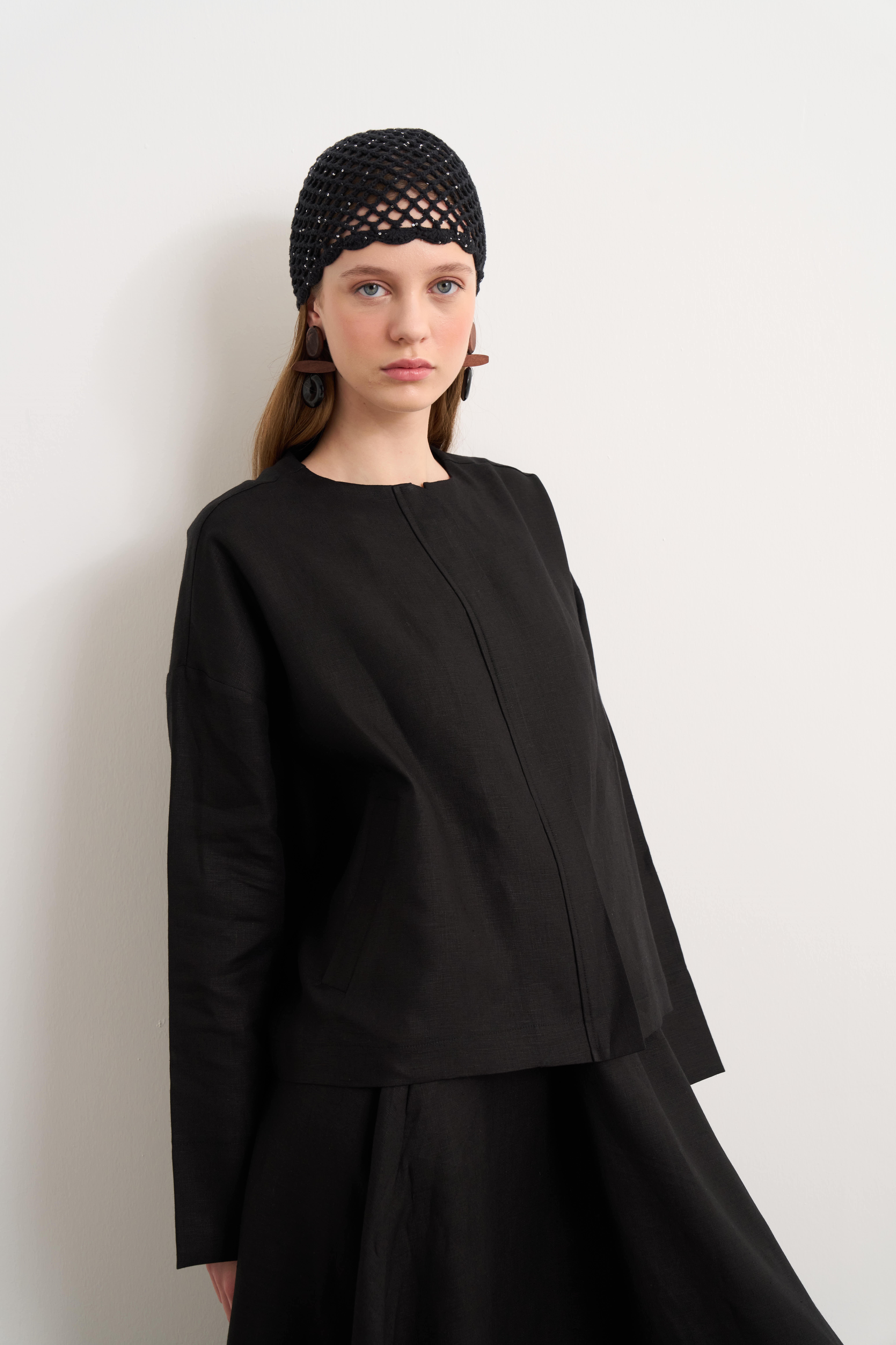 Linen Bomber Ceket Bej