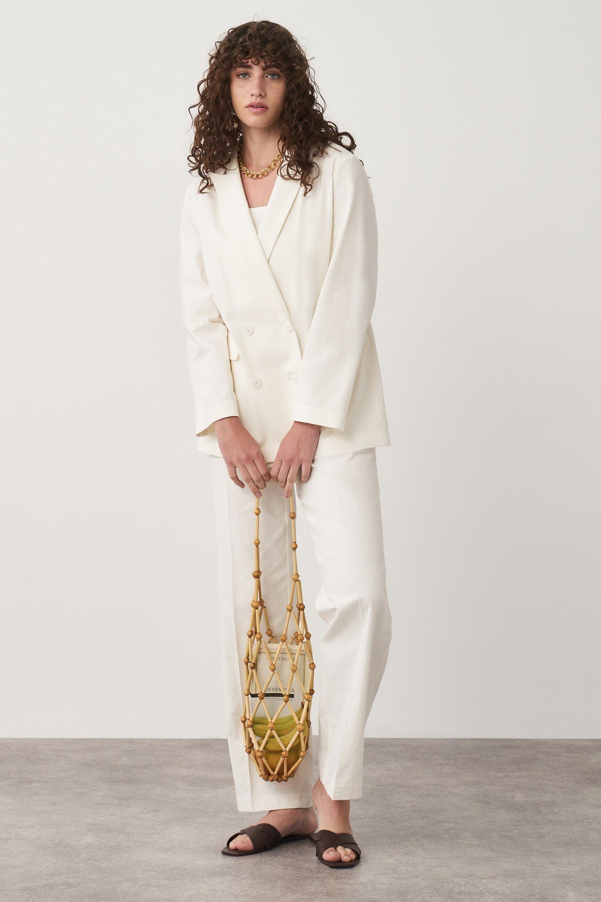 Linen Ceket - Beyaz