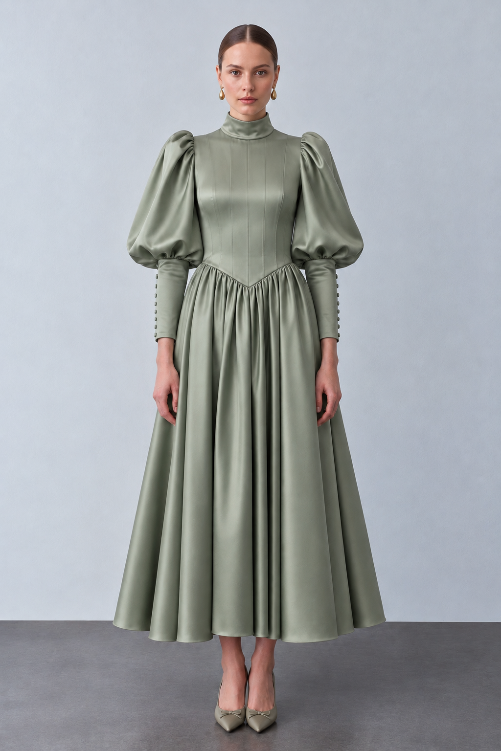 Maria Dress Su Yeşili