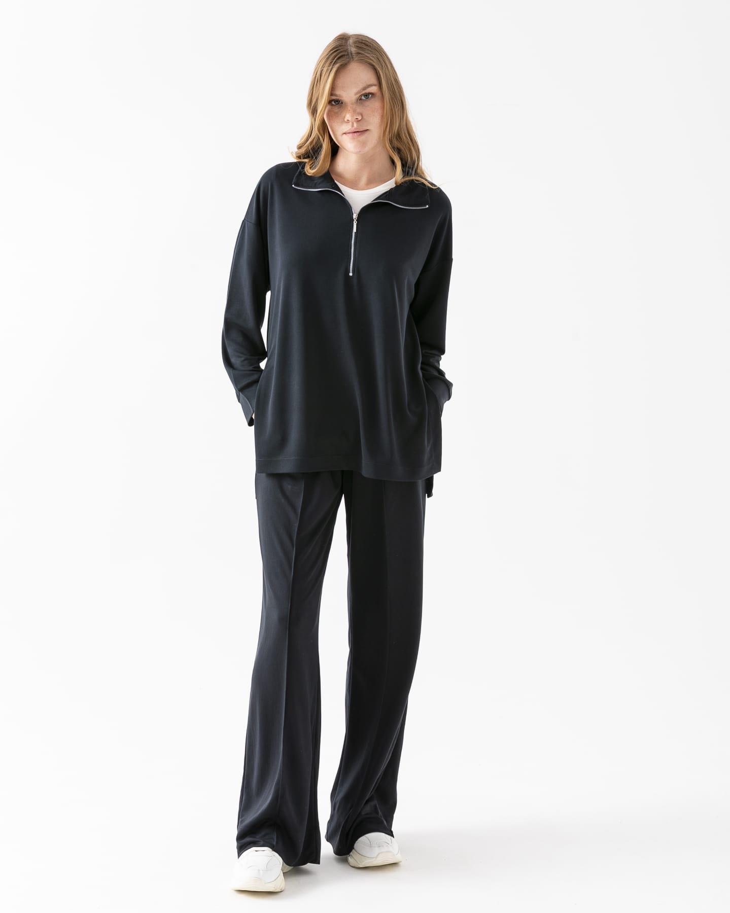 Modal Çimalı Pantolon Beyaz