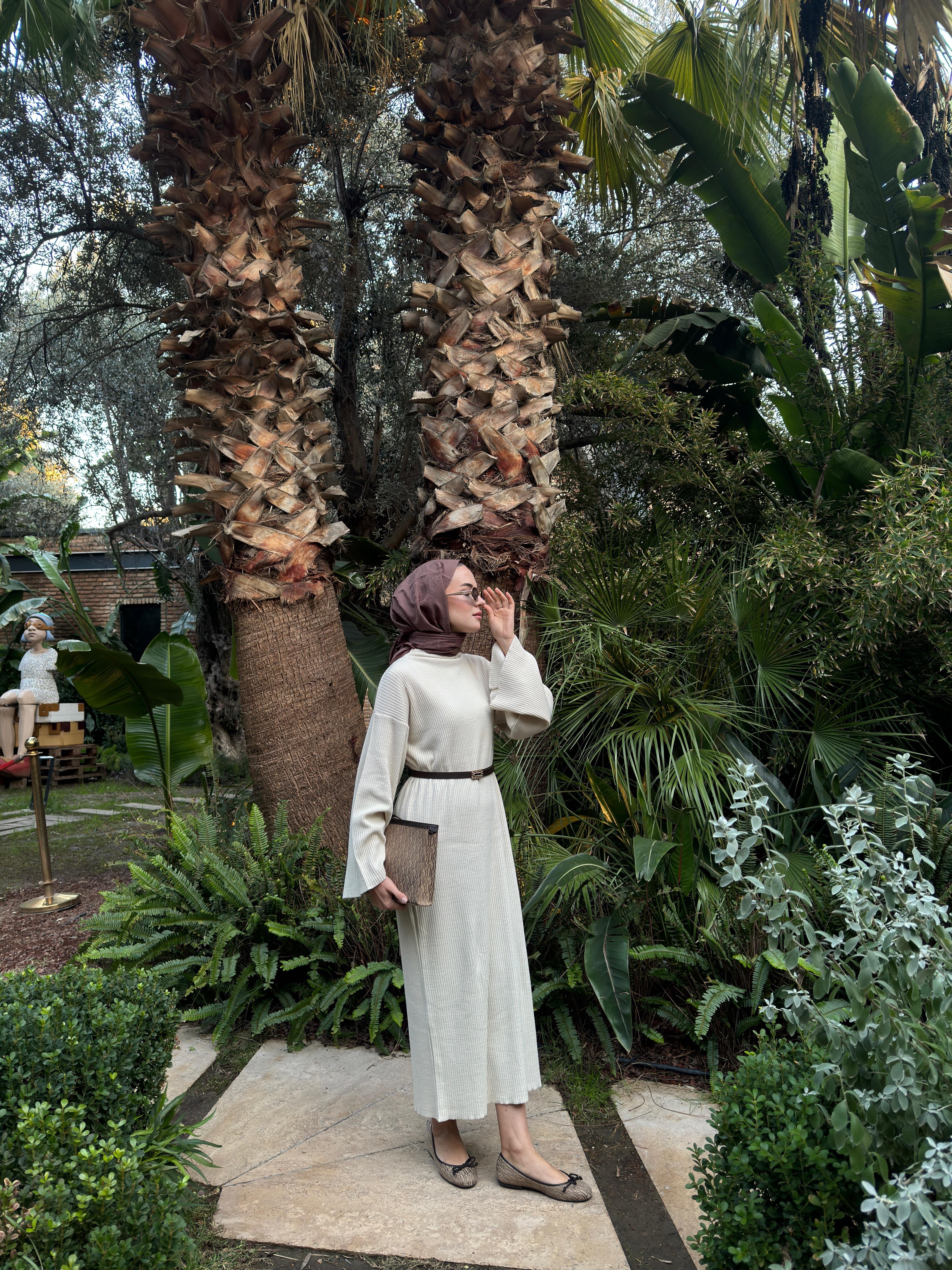 Triko Desenli Hırka - Kahverengi