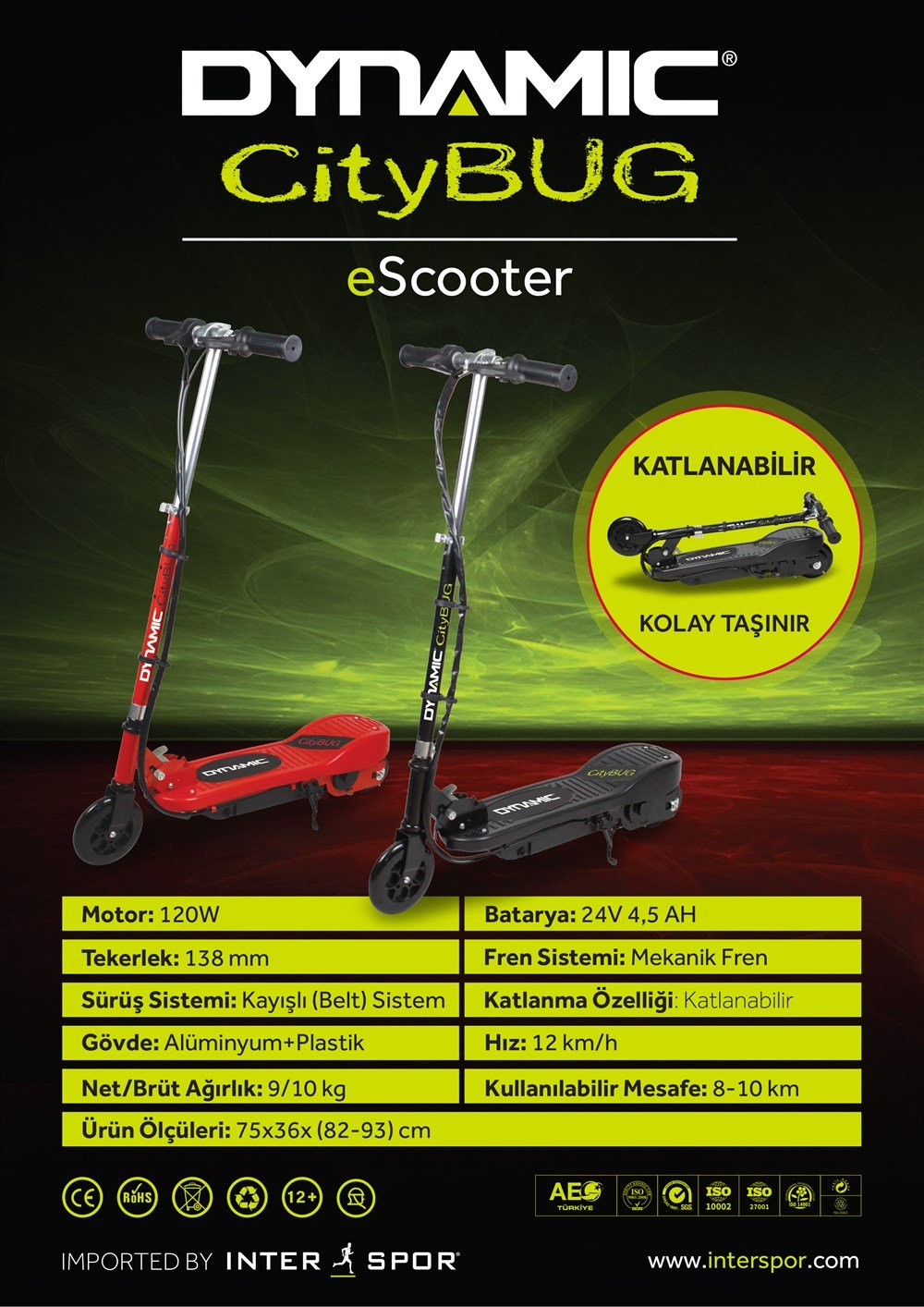 DYNAMIC CITYBUG ESCOOTER KRMZ