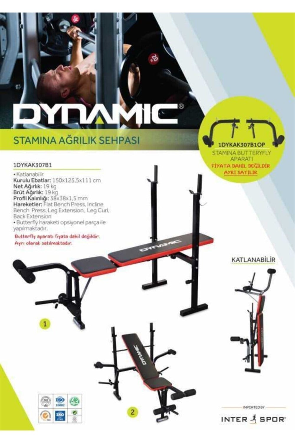 DYNAMİC STAMINA AĞIRLIK SEHPASI DLX BUTTERYFLY APARATI OSİYONEL PARÇA ( STOK KODU:1DYKAK307B1OP)