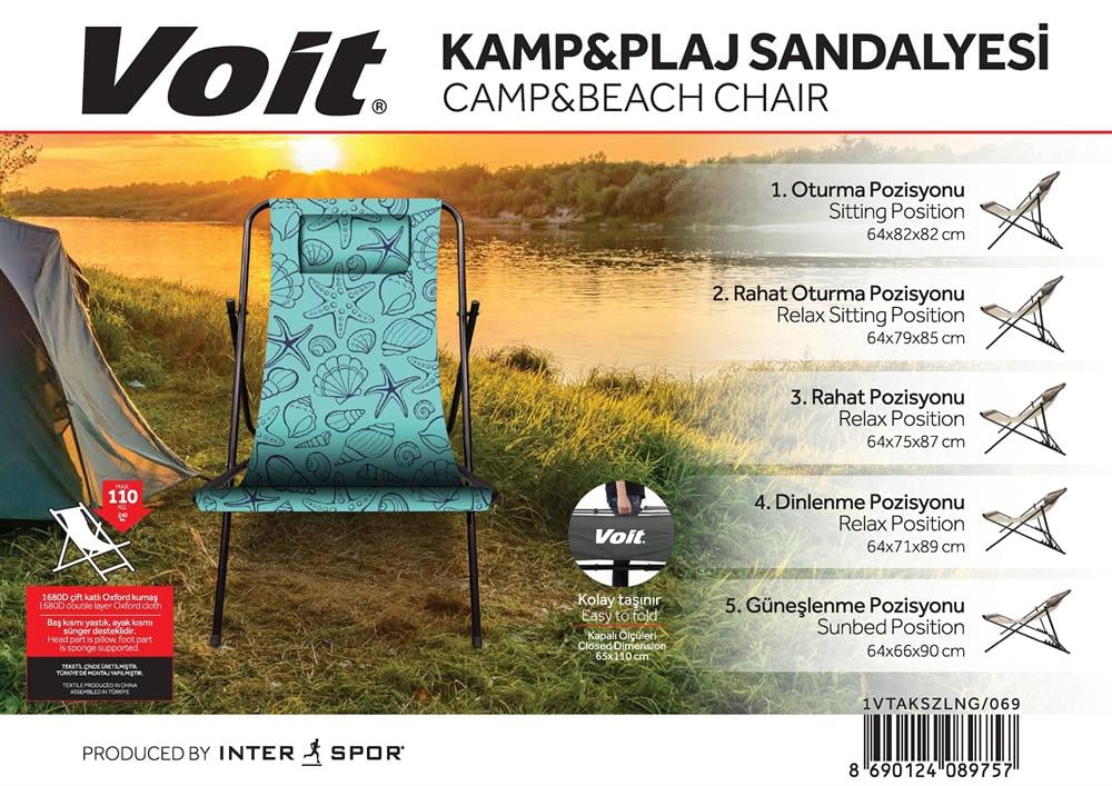 KAMP SANDALYE/KATLANABİLİR ŞEZLONG YEŞİL