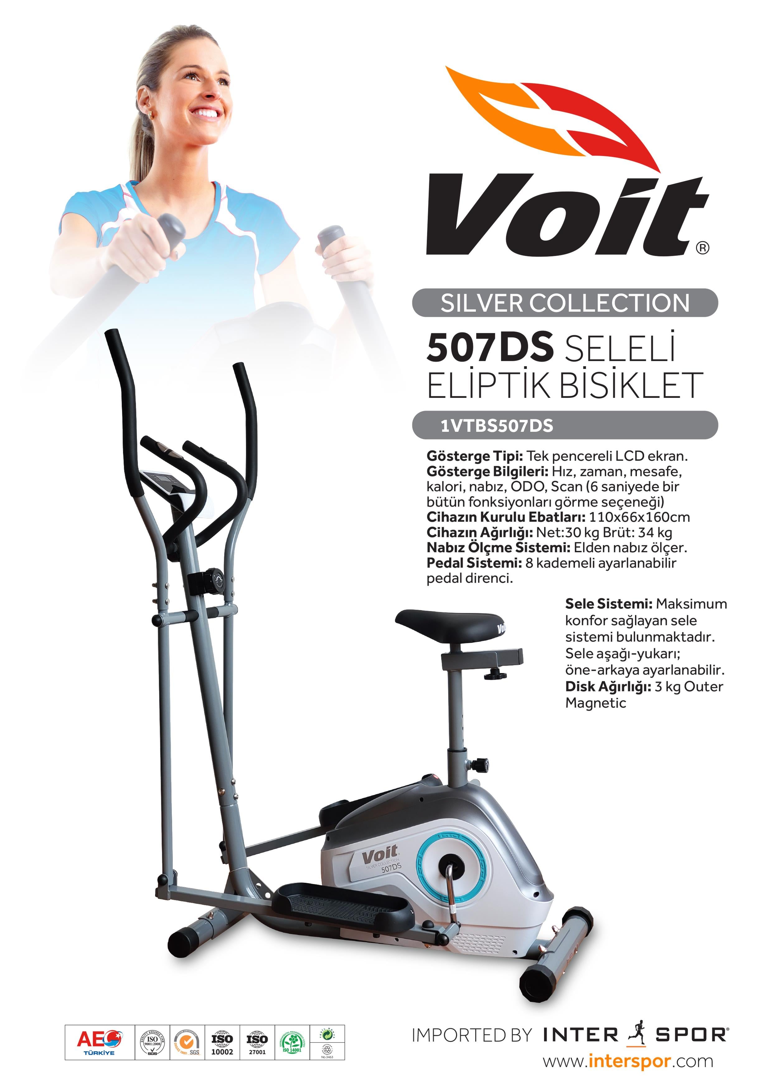 VOİT 507DS SILVER COLLECTION SELELİ ELİPTİK BİSİKLET/V1