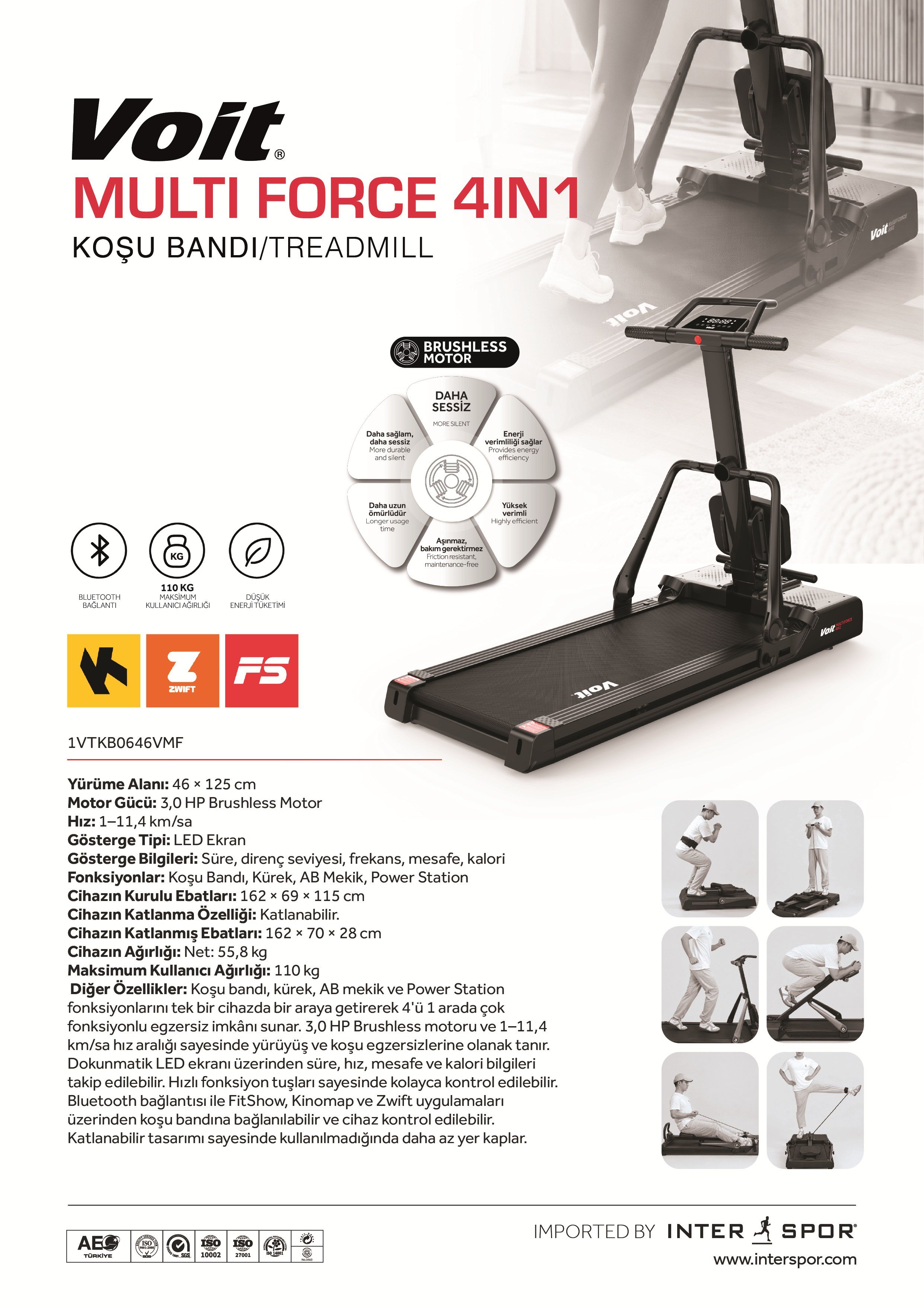 VOIT MULTI FORCE 4IN1 KOŞU BANDI