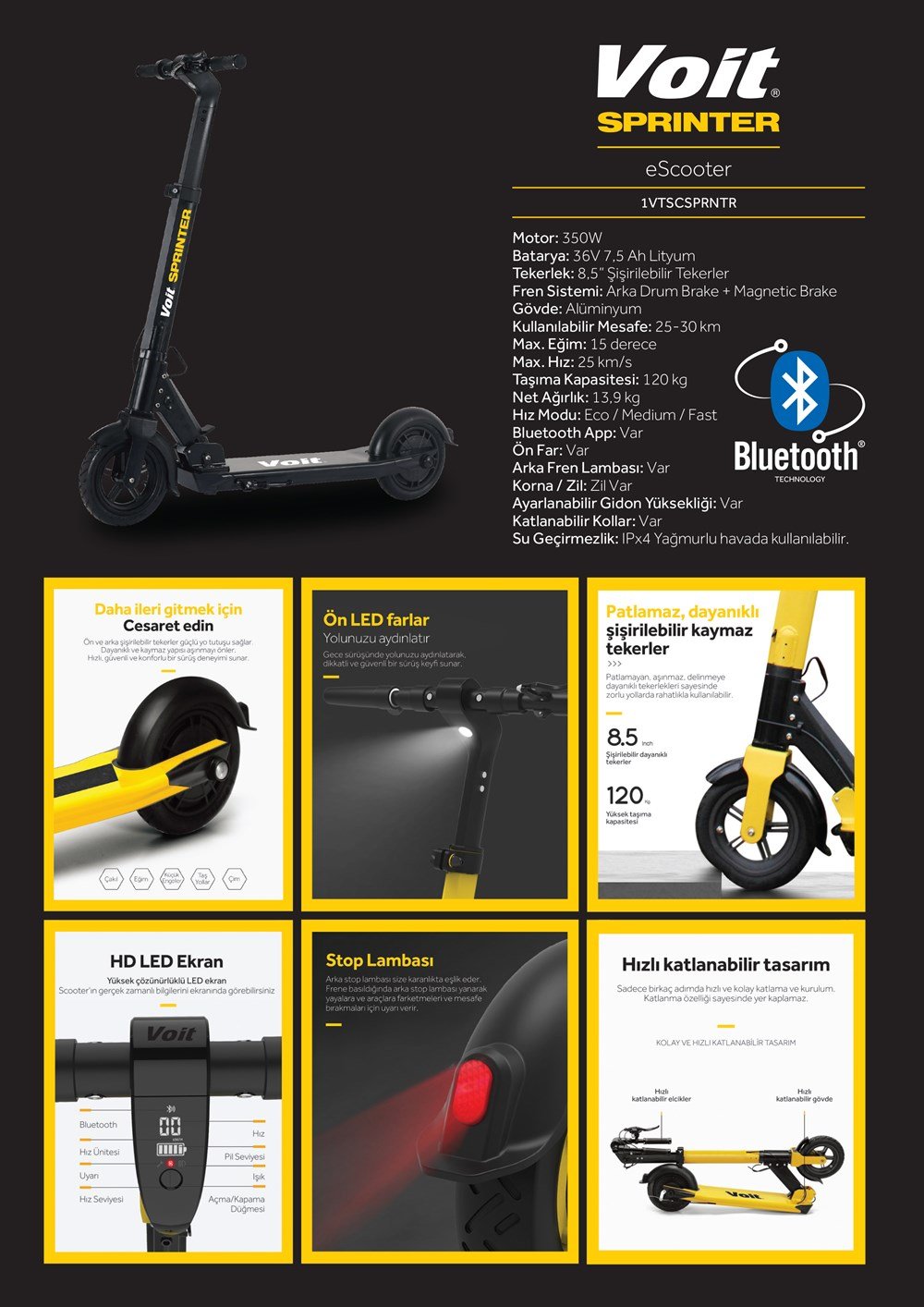 Voit Sprinter Elektrikli Scooter 350W eScooter