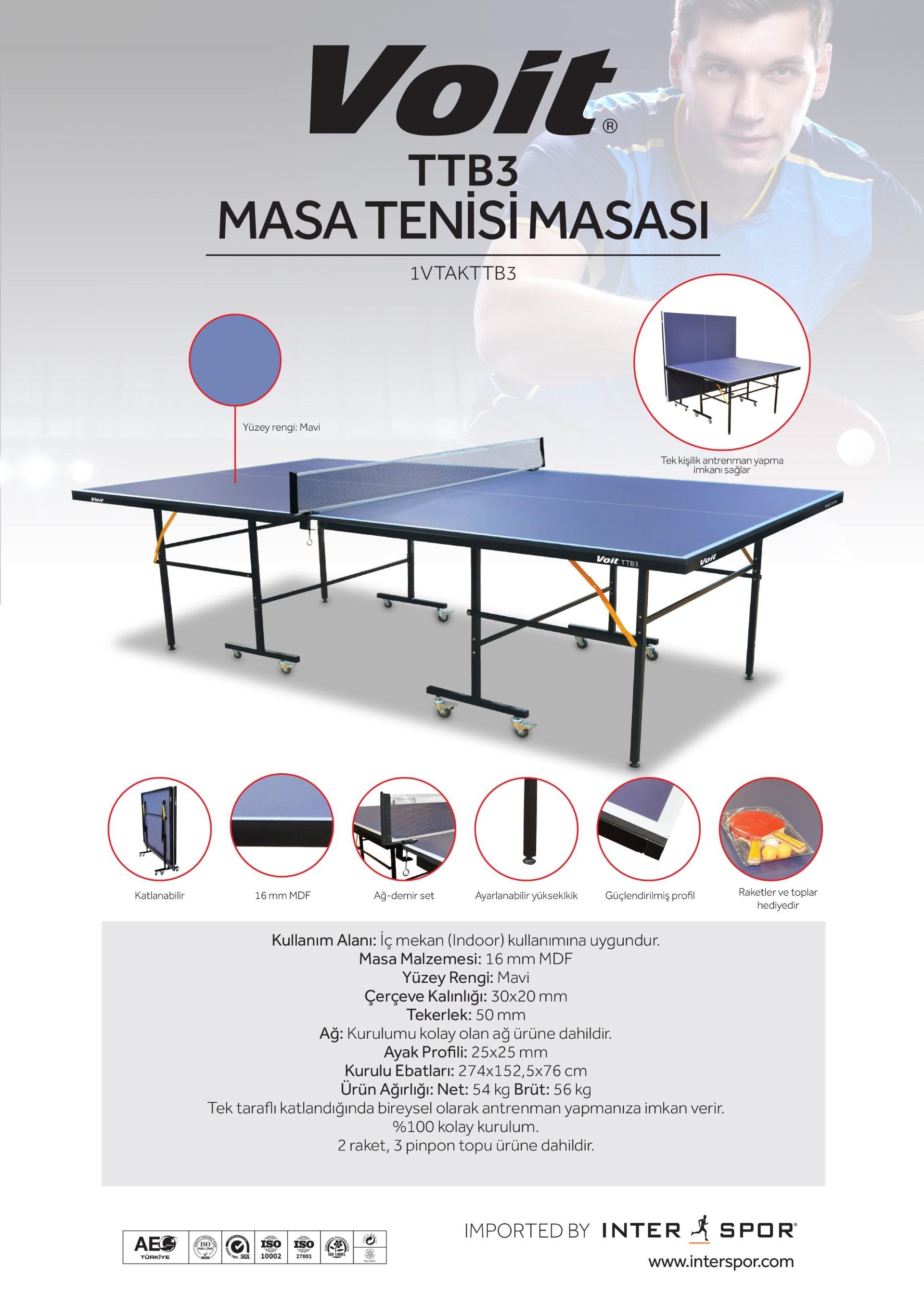 VOİT TTB3 MASA TENİSİ MASASI