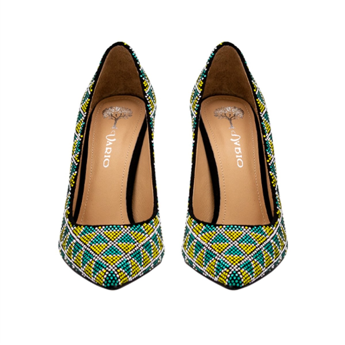 2536 08 V7VARIO SIYAH SÜET YEŞİL SARI TAŞLI C1218