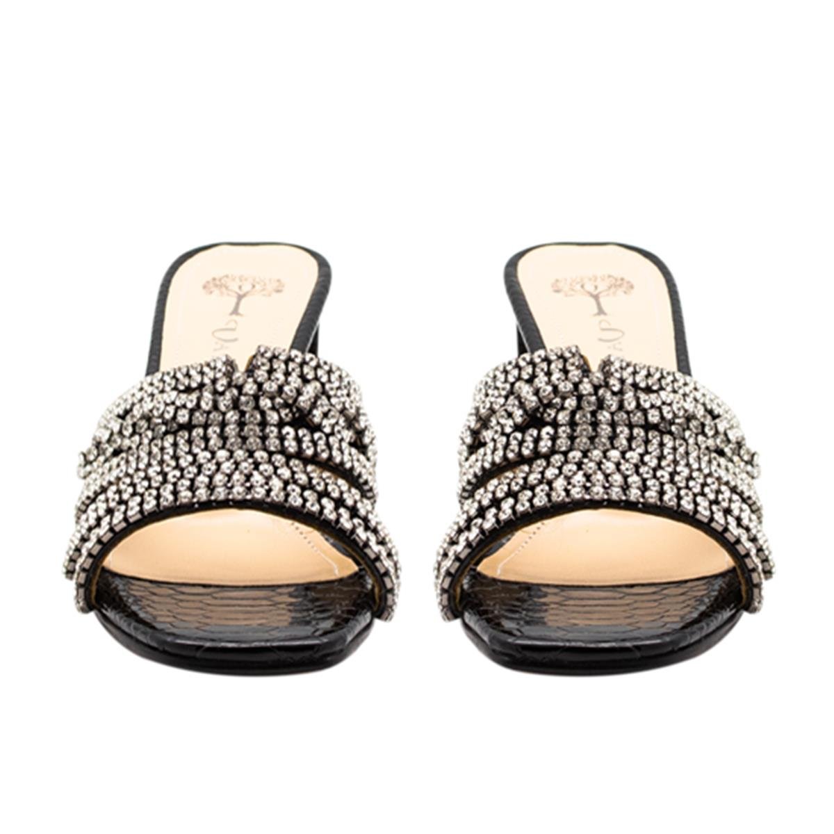 8895VARIO SIYAH DERI YILAN BASKI (Black Leather Snake Print)