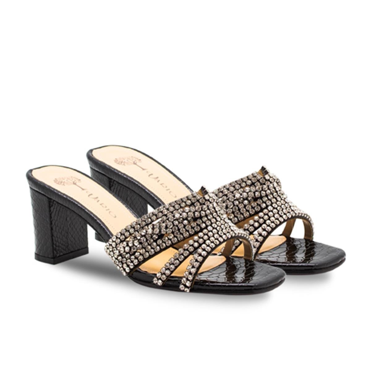 8895VARIO SIYAH DERI YILAN BASKI (Black Leather Snake Print)