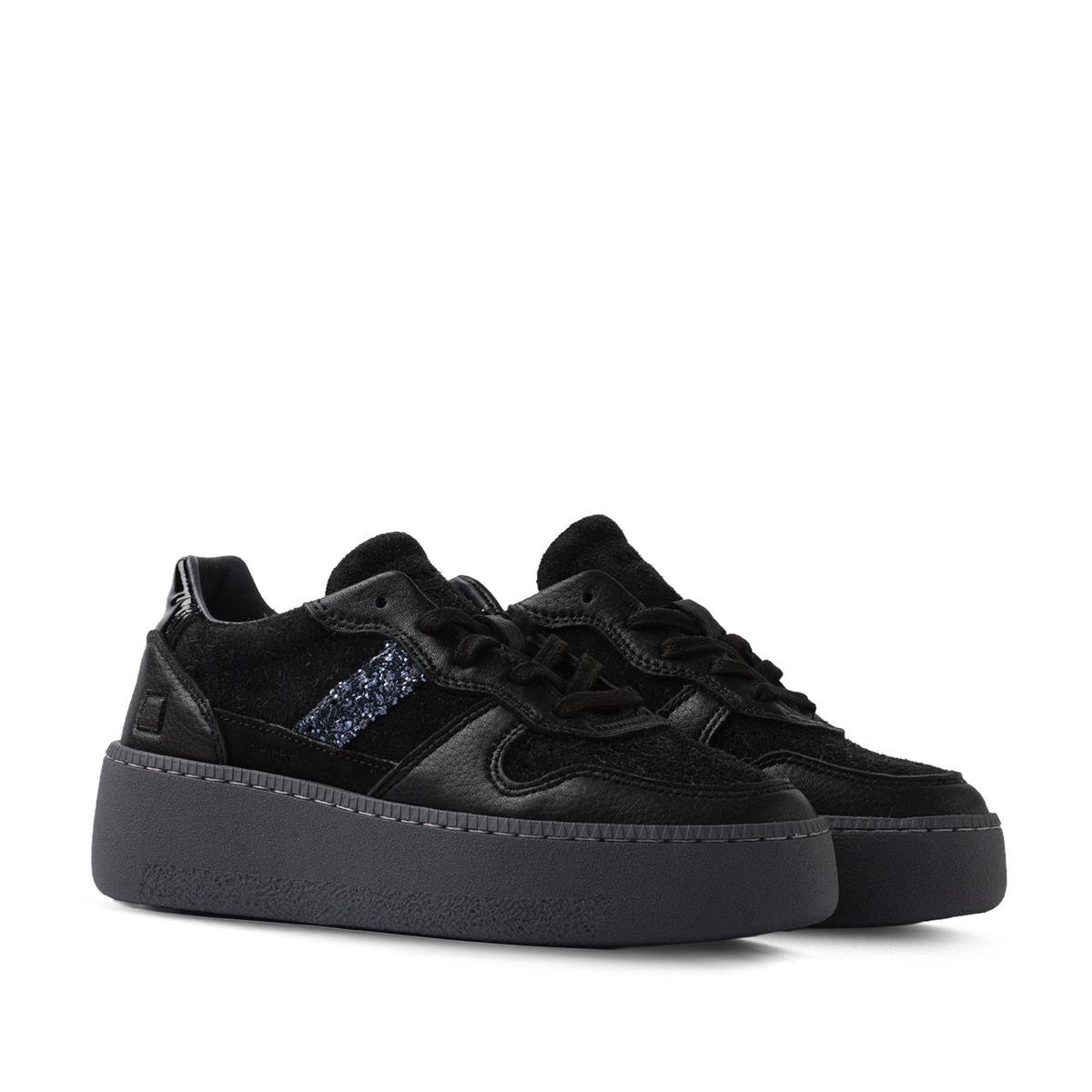 D.A.T.E.COURT PLATFORMD.A.T.E. Hakiki Deri Spor Kadın Ayakkabı z625 SIYAH+SIYAH SUED (Black+Black Suede)