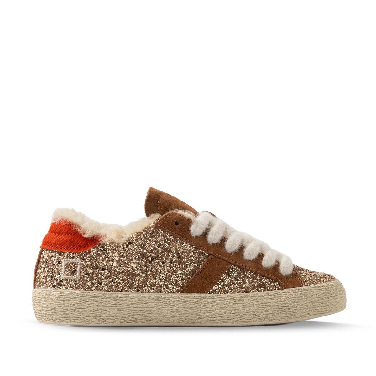D.A.T.E.HILL LOW FUR GLITTERD.A.T.E. Simli alçak bilekli spor ayakkabı Z626 GLITTER BRONZE