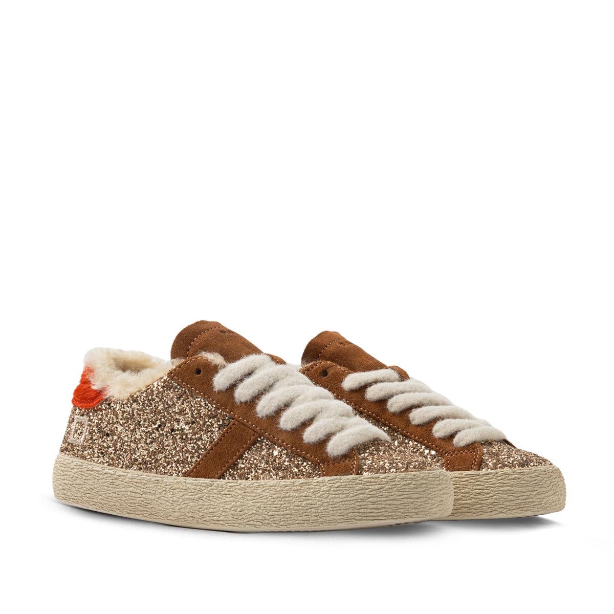 D.A.T.E.HILL LOW FUR GLITTERD.A.T.E. Simli alçak bilekli spor ayakkabı Z626 GLITTER BRONZE