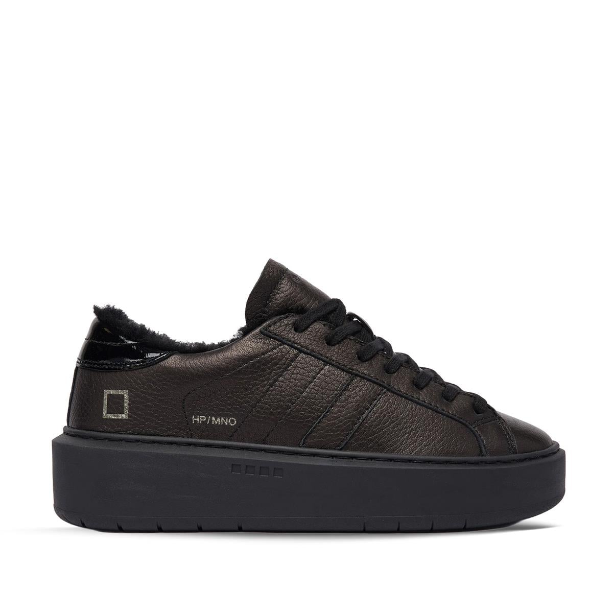 D.A.T.E.HILL LOW FUR PLATFORMD.A.T.E. Hakiki deriden platform spor ayakkabı 7107 BLACK (Siyah)