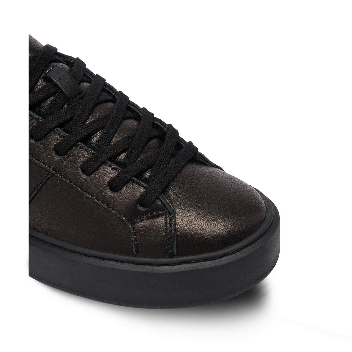 D.A.T.E.HILL LOW FUR PLATFORMD.A.T.E. Hakiki deriden platform spor ayakkabı 7107 BLACK (Siyah)