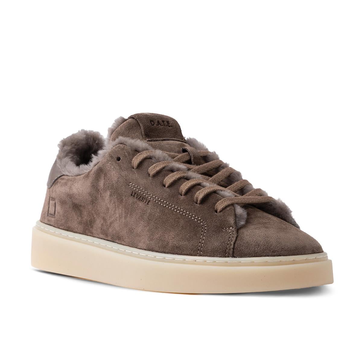 D.A.T.E.LEVANTE FURD.A.T.E. Hakiki deri alçak bilekli spor ayakkabı 706 SUEDE TAUPE