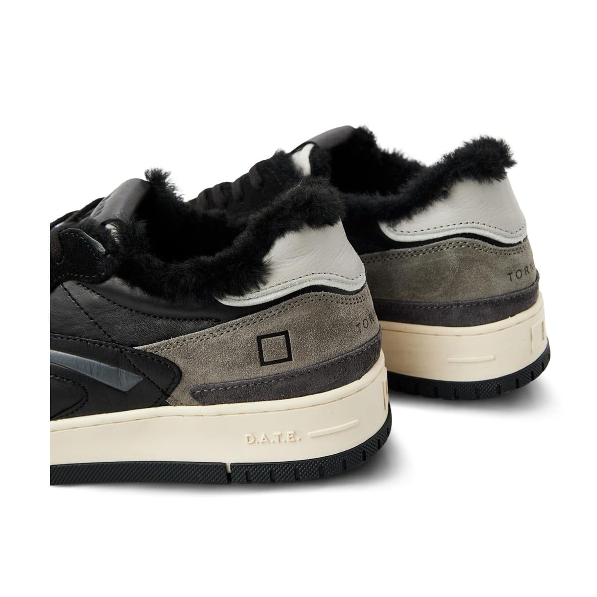 D.A.T.E.TORNEO PURE FURD.A.T.E. Hakiki deri bilek kısmı alçak spor ayakkabı Z623 SIYAH + GRİ SÜED (Black+Gray Suede)