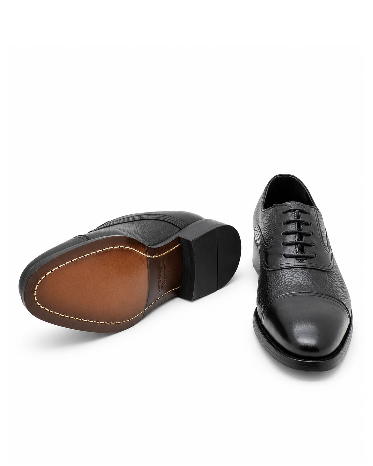 VARIO126-01VARIO Hakiki Deri Kösele Taban Erkek Ayakkabı 053 SIYAH (Black)