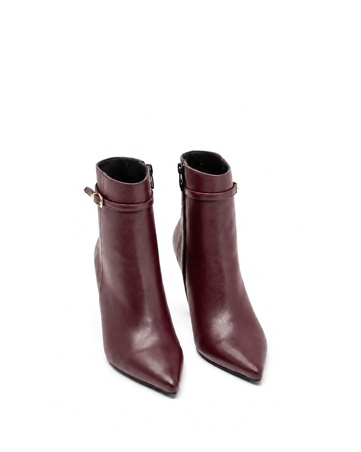 VARIO1826VARIO Hakiki Deri Sivri Burun Fermuarlı Kadın Bot 371 BORDO (burgundy)