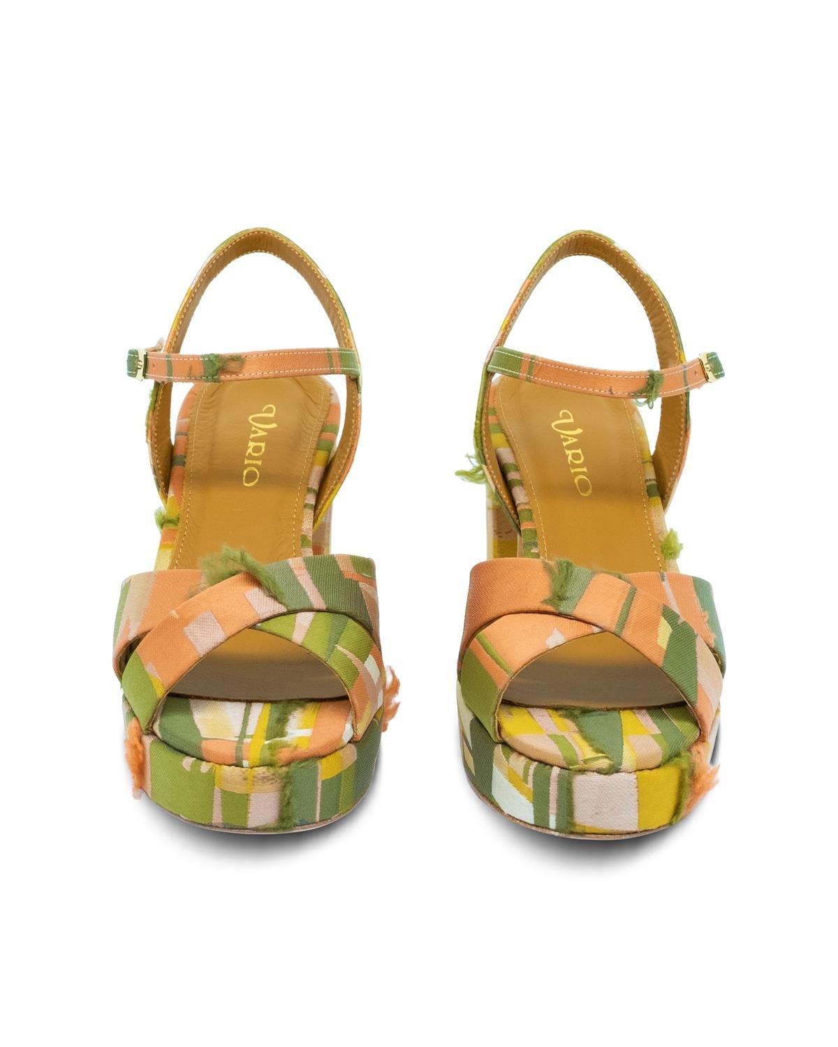VARIO1980VARIO Renkli Desenli Platform Ayakkabı 6435 MULTICOLOR