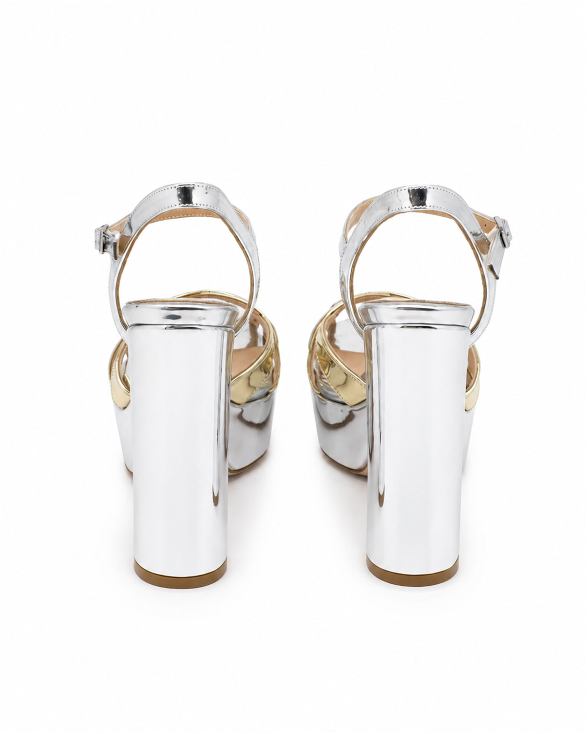 VARIO1984VARIO Hakiki Parlak Deri Platform Topuklu Ayakkabı Z577 GOLD+SILVER