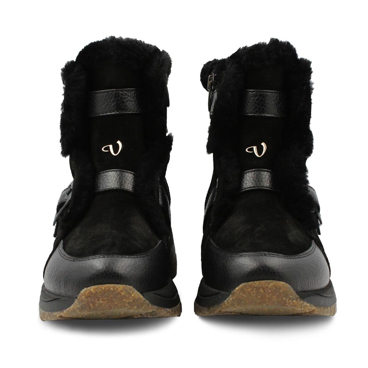 VARIO24K038VARIO SIYAH DERI/SIYAH SUET (Black Leather - Black Suede)