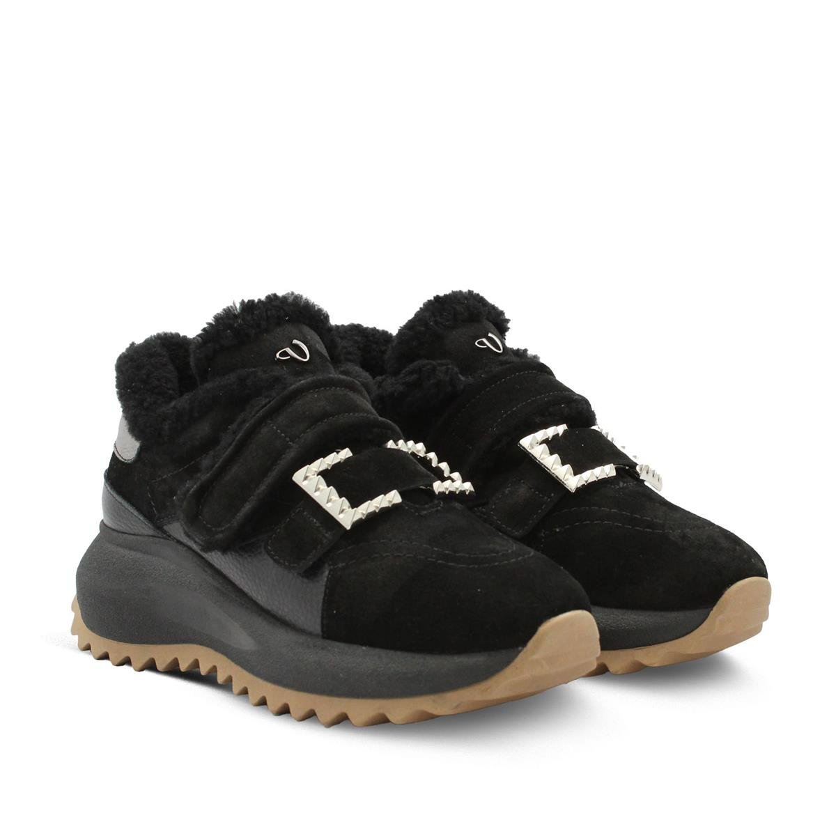 VARIO24K213VARIO SIYAH DERI/SIYAH SUET (Black Leather - Black Suede)