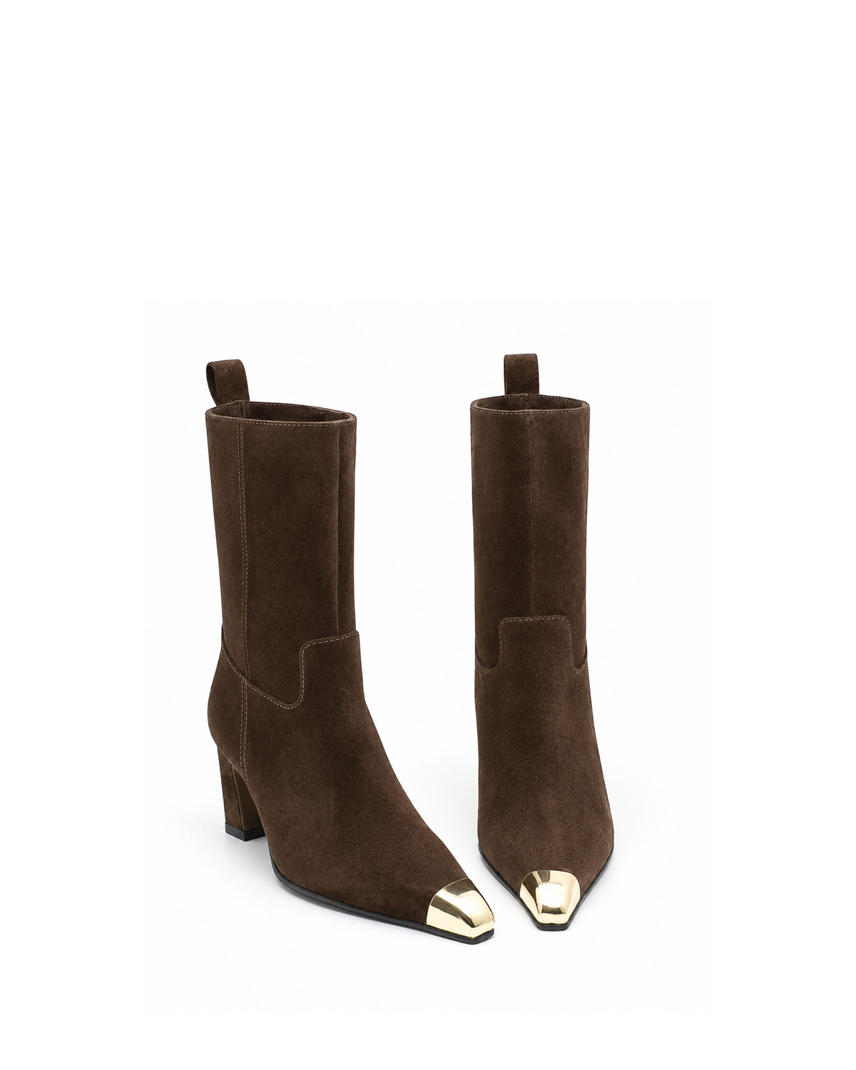 VARIO27694VARIO Hakiki Süet Deri Kadın Bot 381 KAHVE SÜET(Brown Suede)
