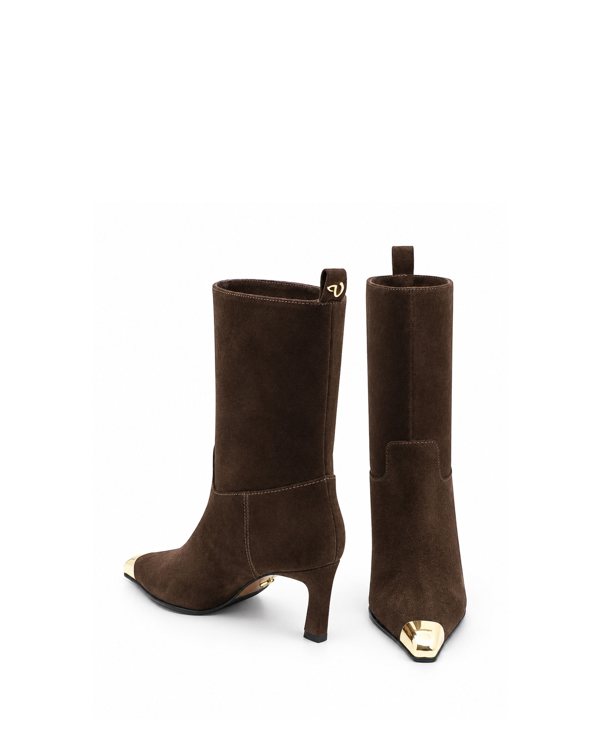 VARIO27694VARIO Hakiki Süet Deri Kadın Bot 381 KAHVE SÜET(Brown Suede)