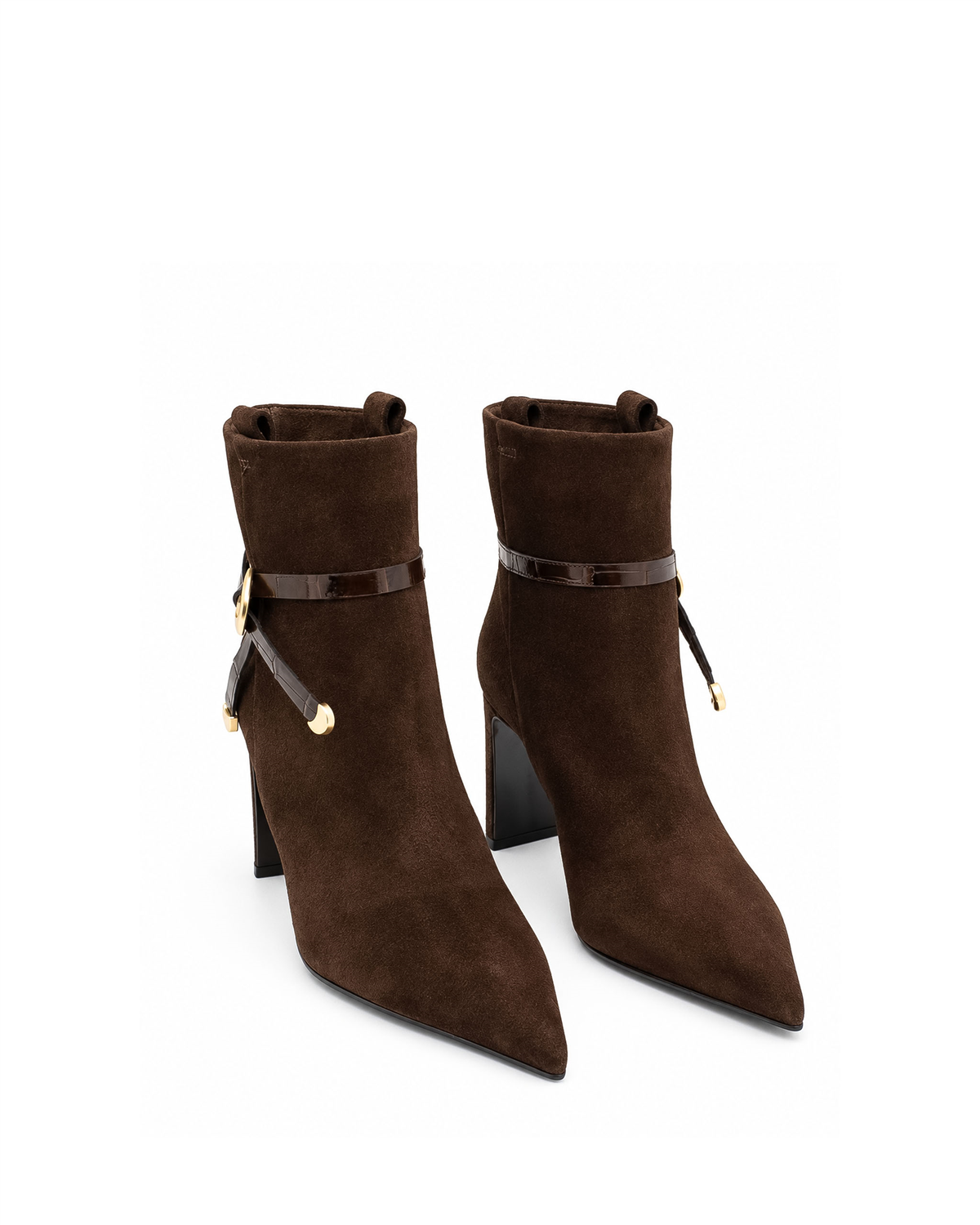 VARIO28582VARIO Hakiki Deri Sivri Burunlu Kadın Bot 381 KAHVE SÜET(Brown Suede)