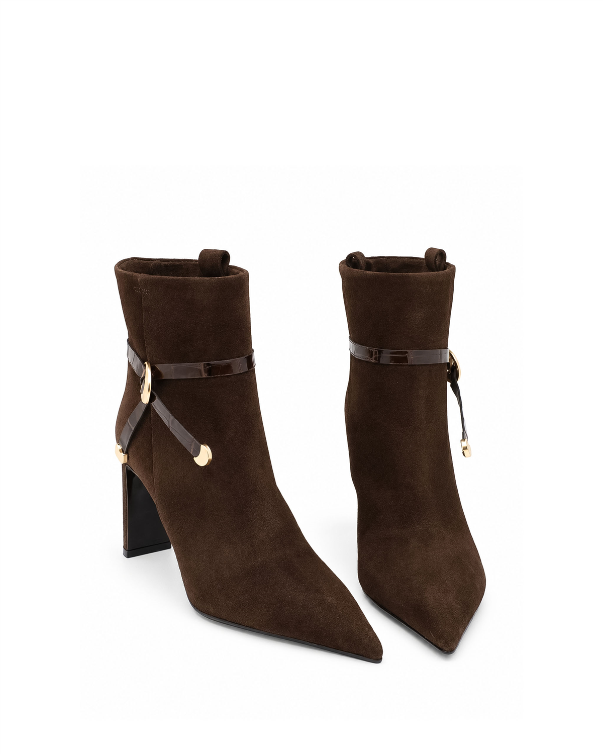 VARIO28582VARIO Hakiki Deri Sivri Burunlu Kadın Bot 381 KAHVE SÜET(Brown Suede)