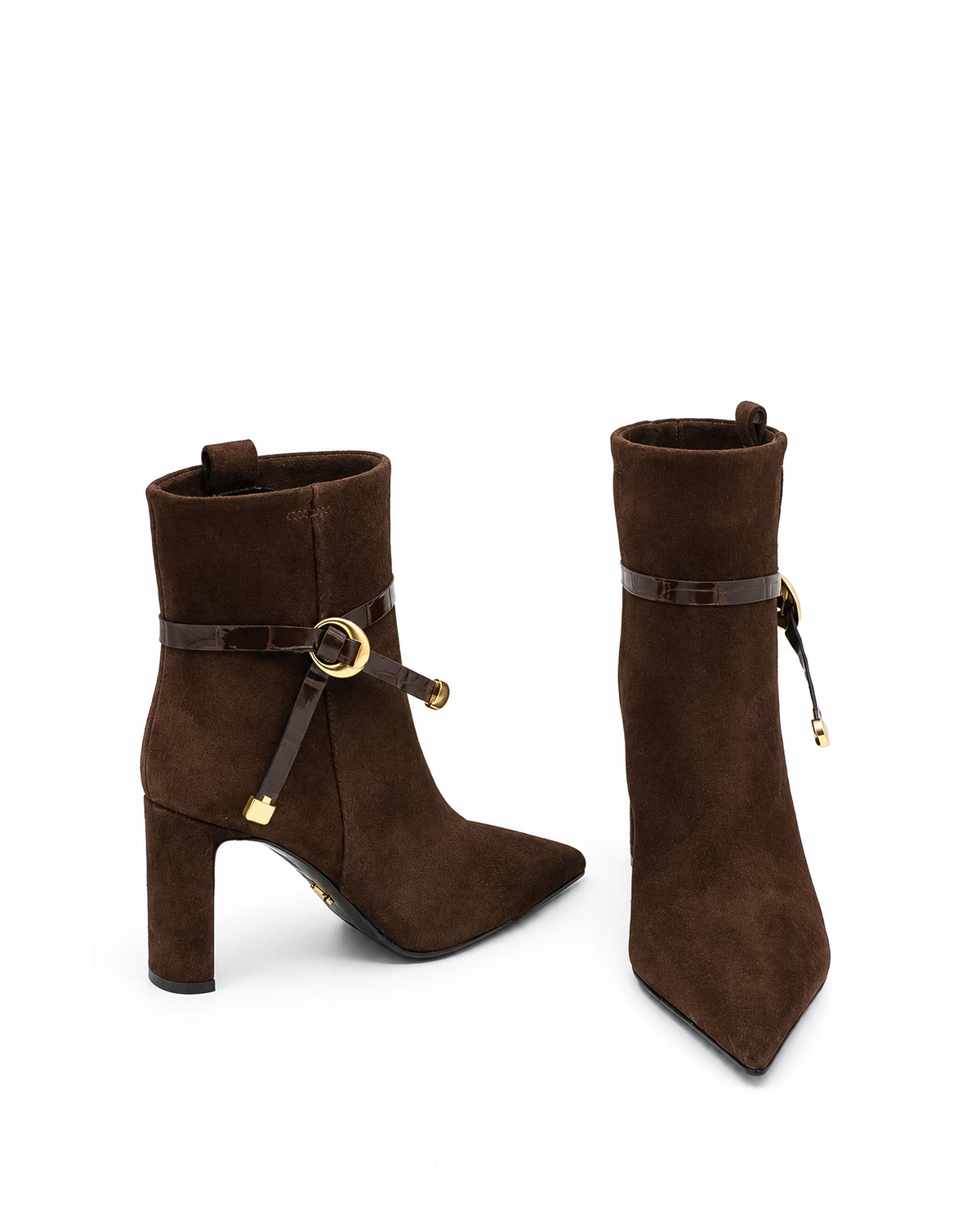 VARIO28582VARIO Hakiki Deri Sivri Burunlu Kadın Bot 381 KAHVE SÜET(Brown Suede)
