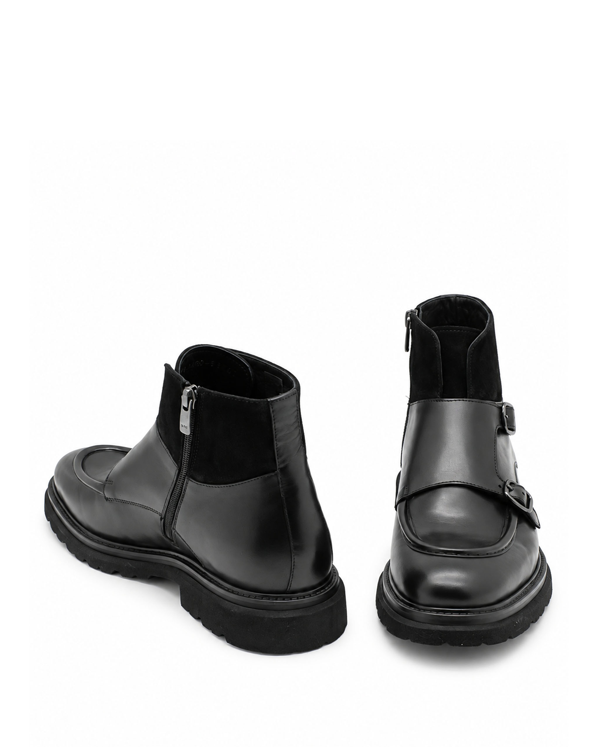 VARIO400-51VARIO Hakiki Deri Fermuarlı Erkek Bot 053 SIYAH (Black)