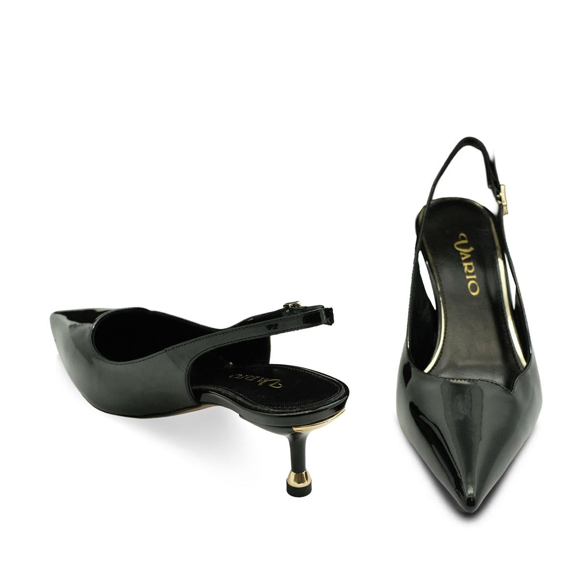 VARIO4278ASVARIO Hakiki Rugan Deri Kısa Topuklu Ayakkabı 366 SIYAH RUGAN (Black Patent Leather)