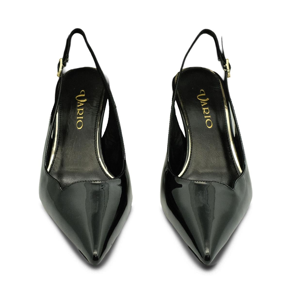 VARIO4278ASVARIO Hakiki Rugan Deri Kısa Topuklu Ayakkabı 366 SIYAH RUGAN (Black Patent Leather)