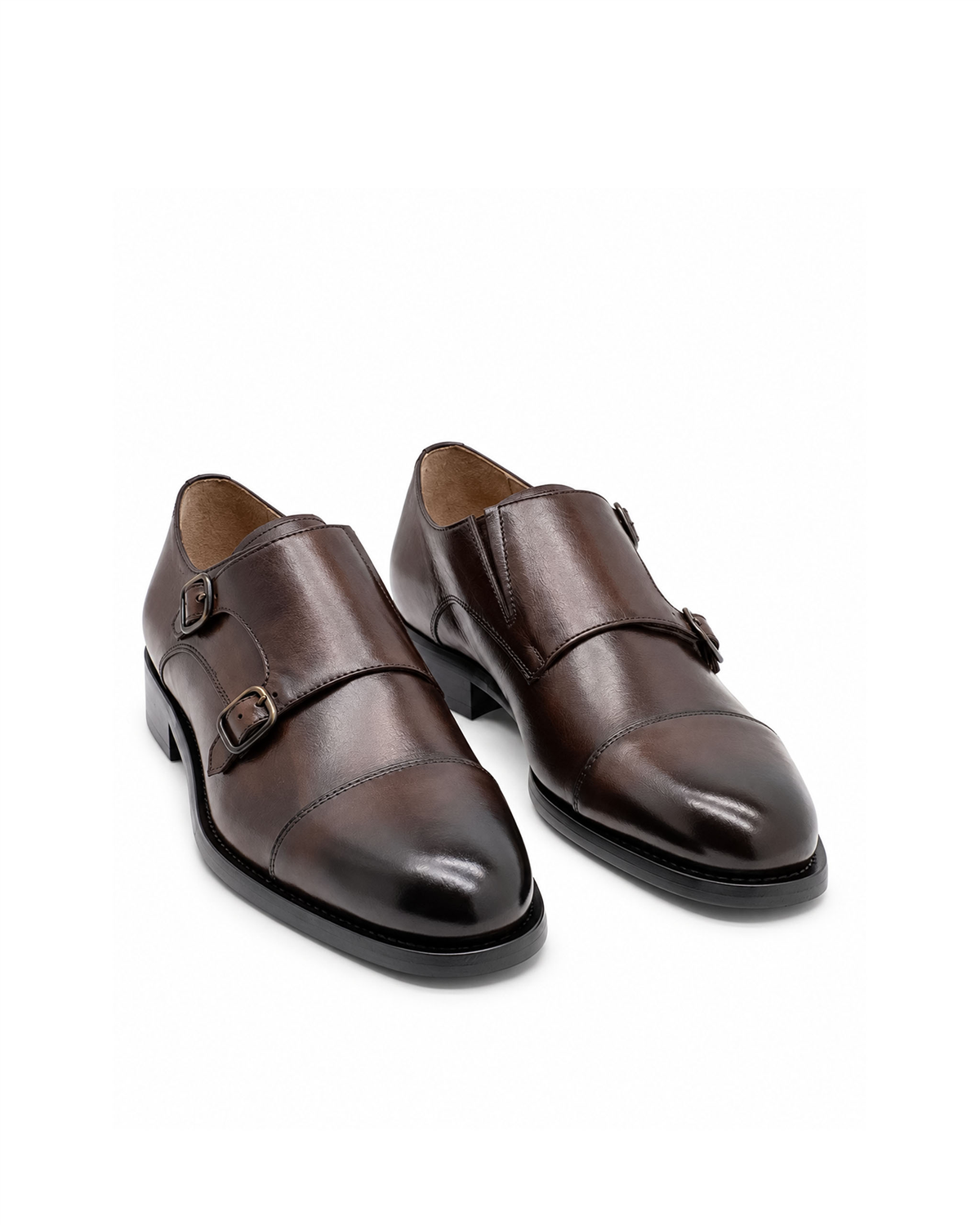 VARIO449-06VARIO Hakiki Deri Çift Tokalı Erkek Ayakkabı 165 KAHVE (BROWN)